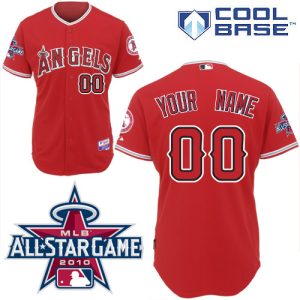 Impressive Angels of Anaheim Personalized Authentic Red w/2010 All Star Patch MLB Jersey (S 3XL)