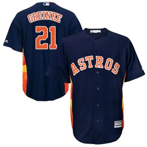 Impressive Astros #21 Zack Greinke Navy Blue New Cool Base Stitched MLB Jersey