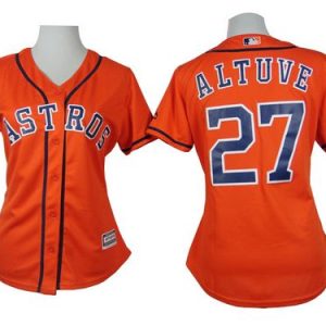 Impressive Astros #27 Jose Altuve Orange Alternate Women's Stitched MLB Jersey Retailers boost your inventory Order now to meet customer demand