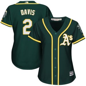 Impressive Athletics #2 Khris Davis Green Alternate Women's Stitched MLB Jersey Limited stock Order now to show your love for your team