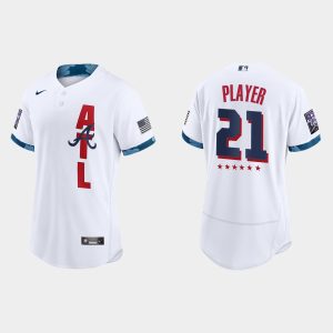 Impressive Atlanta Braves Custom 2021 MLB All Star Game Fan's Version White Jersey