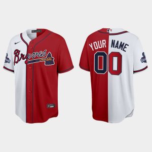 Impressive Atlanta Braves Custom Men's Nike 2021 World Series Champions Split Red White MLB Stitched Jersey