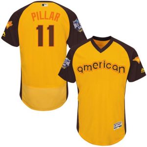Impressive Blue Jays #11 Kevin Pillar Gold Flexbase Authentic Collection 2016 All Star American League Stitched MLB Jersey