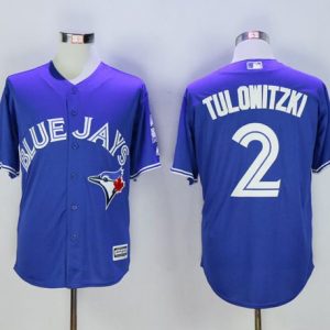 Impressive Blue Jays #2 Troy Tulowitzki Blue New Cool Base 40th Anniversary Stitched MLB Jersey