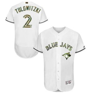 Impressive Blue Jays #2 Troy Tulowitzki White Flexbase Authentic Collection Memorial Day Stitched MLB Jersey