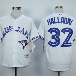 Impressive Blue Jays #32 Roy Halladay White Cool Base Stitched MLB Jersey