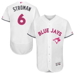 Impressive Blue Jays #6 Marcus Stroman White Flexbase Authentic Collection Mother's Day Stitched MLB Jersey