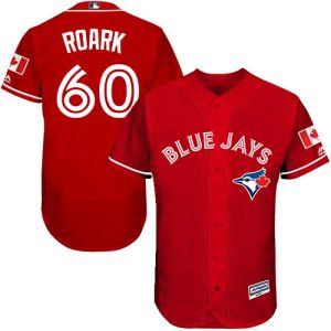 Impressive Blue Jays #60 Tanner Roark Red Flexbase Authentic Collection Canada Day Stitched MLB Jersey