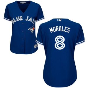 Impressive Blue Jays #8 Kendrys Morales Blue Alternate Women's Stitched MLB Jersey Limited stock Order now to show your love for your team