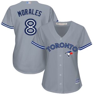 Impressive Blue Jays #8 Kendrys Morales Grey Road Women's Stitched MLB Jersey Sports enthusiasts seize this opportunity Order now to feel the game excitement