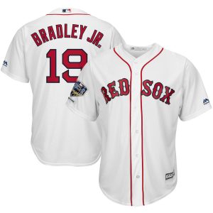 Impressive Boston Red Sox #19 Jackie Bradley Jr. Majestic 2018 World Series Champions Home Cool Base Player Jersey White