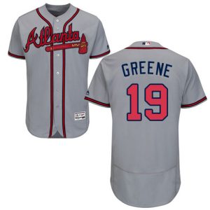 Impressive Braves #19 Shane Greene Grey Flexbase Authentic Collection Stitched MLB Jersey