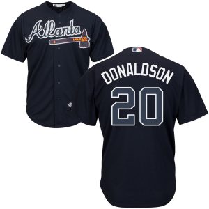 Impressive Braves #20 Josh Donaldson Navy Blue New Cool Base Stitched MLB Jersey