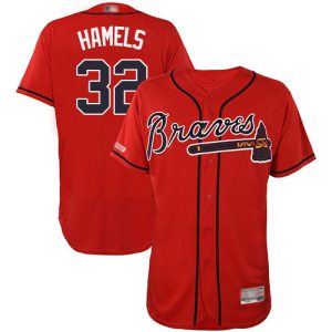 Impressive Braves #32 Cole Hamels Red Flexbase Authentic Collection Stitched MLB Jersey