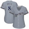 Impressive Brewers #8 Ryan Braun Grey Road Women's Stitched MLB Jersey Limited stock Order now to show your love for your team