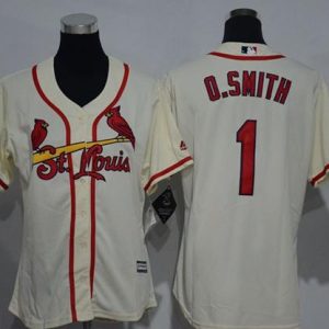 Impressive Cardinals #1 Ozzie Smith Cream Alternate Women's Stitched MLB Jersey With high demand Don't miss out Order now to wear your team colors