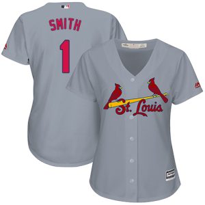 Impressive Cardinals #1 Ozzie Smith Grey Road Women's Stitched MLB Jersey Sports enthusiasts seize this opportunity Order now to feel the game excitement