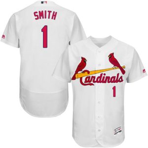 Impressive Cardinals #1 Ozzie Smith White Flexbase Authentic Collection Stitched MLB Jersey