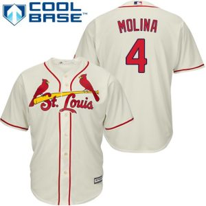 Impressive Cardinals #4 Yadier Molina Cream Cool Base Stitched Youth MLB Jersey Limited stock Order now to show your love for your team
