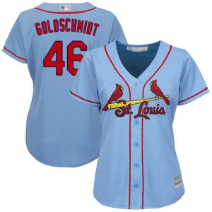 Impressive Cardinals #46 Paul Goldschmidt Light Blue Alternate Women's Stitched MLB Jersey For a short time available Grab yours quickly to own a team jersey
