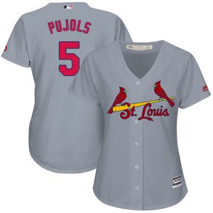 Impressive Cardinals #5 Albert Pujols Grey Road Women's Stitched MLB Jersey Retailers boost your inventory Order now to meet customer demand