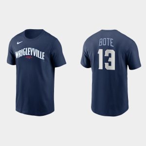 Impressive Chicago Cubs #13 David Bote Men's Nike 2021 City Connect T Shirt    Navy Limited stock Order now to show your love for your team