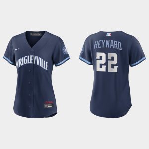 Impressive Chicago Cubs #22 Jason Heyward Women's Nike 2021 City Connect Navy MLB Jersey Hurry Exclusive offer Place your order immediately for a great jersey