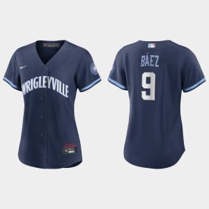 Impressive Chicago Cubs #9 Javier Baez Women's Nike 2021 City Connect Navy MLB Jersey Be among the first buyers Order now to enjoy top notch quality