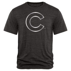 Impressive Chicago Cubs Fanatics Apparel Platinum Collection Tri Blend T Shirt Black