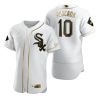 Impressive Chicago White Sox #10 Yoan Moncada White Nike Men's Authentic Golden Edition MLB Jersey