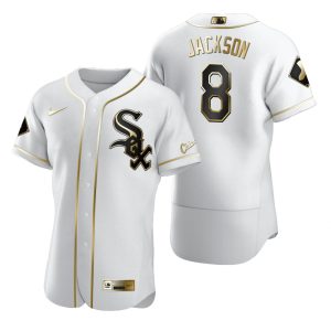 Impressive Chicago White Sox #8 Bo Jackson White Nike Men's Authentic Golden Edition MLB Jersey
