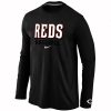 Impressive Cincinnati Reds Long Sleeve MLB T Shirt Black