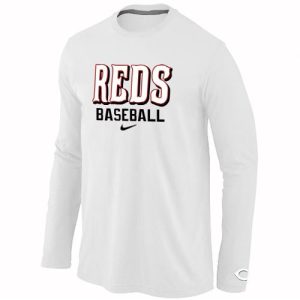 Impressive Cincinnati Reds Long Sleeve MLB T Shirt White