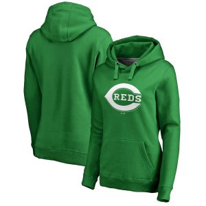Impressive Cincinnati Reds Majestic Women's St. Patrick's Day White Logo Pullover Hoodie Kelly Green Be among the first buyers Order now to enjoy top notch quality
