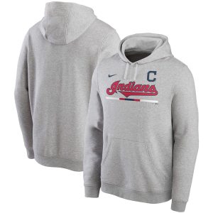 Impressive Cleveland Guardians Nike Color Bar Club Pullover Hoodie Gray