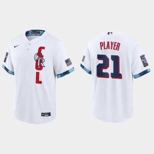 Impressive Colorado Rockies Custom 2021 MLB All Star Game Fan's Version White Jersey