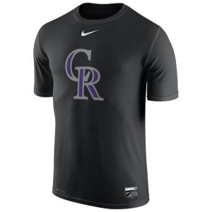Impressive Colorado Rockies Nike Authentic Collection Legend Logo 1.5 Performance T Shirt Black