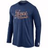 Impressive Detroit Tigers Long Sleeve MLB T Shirt Dark Blue