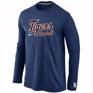 Impressive Detroit Tigers Long Sleeve MLB T Shirt Dark Blue