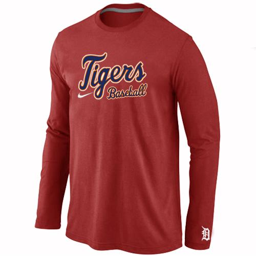 Impressive Detroit Tigers Long Sleeve MLB T Shirt Red