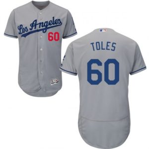 Impressive Dodgers #60 Andrew Toles Grey Flexbase Authentic Collection Stitched MLB Jersey