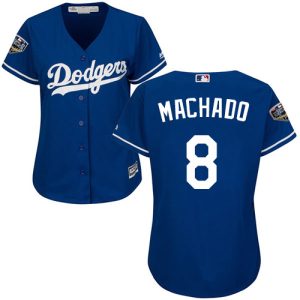 Impressive Dodgers #8 Manny Machado Blue Alternate 2018 World Series Women's Stitched MLB Jersey Collectors this is a must have Add it to your collection by ordering