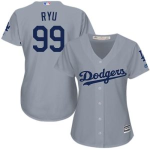 Impressive Dodgers #99 Hyun Jin Ryu Grey Alternate Road Women's Stitched MLB Jersey With high demand Don't miss out Order now to wear your team colors