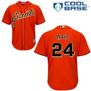 Impressive Giants #24 Willie Mays Orange Alternate Cool Base Stitched Youth MLB Jersey Hurry Exclusive offer Place your order immediately for a great jersey