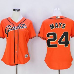 Impressive Giants #24 Willie Mays Orange Women's Alternate Stitched MLB Jersey With high demand Don't miss out Order now to wear your team colors