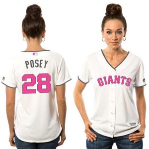 Impressive Giants #28 Buster Posey White Mother's Day Cool Base Women's Stitched MLB Jersey With high demand Don't miss out Order now to wear your team colors