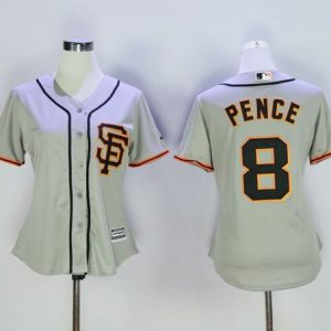 Impressive Giants #8 Hunter Pence Grey Women's Road 2 Stitched MLB Jersey Limited stock Order now to show your love for your team