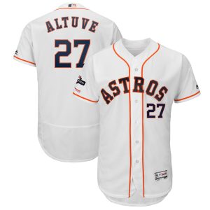 Impressive Houston Astros #27 Jose Altuve Majestic 2019 Postseason Authentic Flex Base Player Jersey White