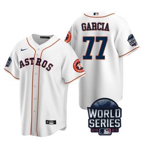 Impressive Houston Astros #77 Luis Garcia Youth Nike 150th Anniversary 2021 World Series Game MLB Jersey   White Limited stock Order now to show your love for your team