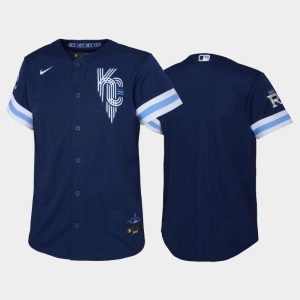 Impressive Kansas City Royals #23 Zack Greinke Youth Replica 2022 City Connect Navy Jersey Collectors this is a must have Add it to your collection by ordering
